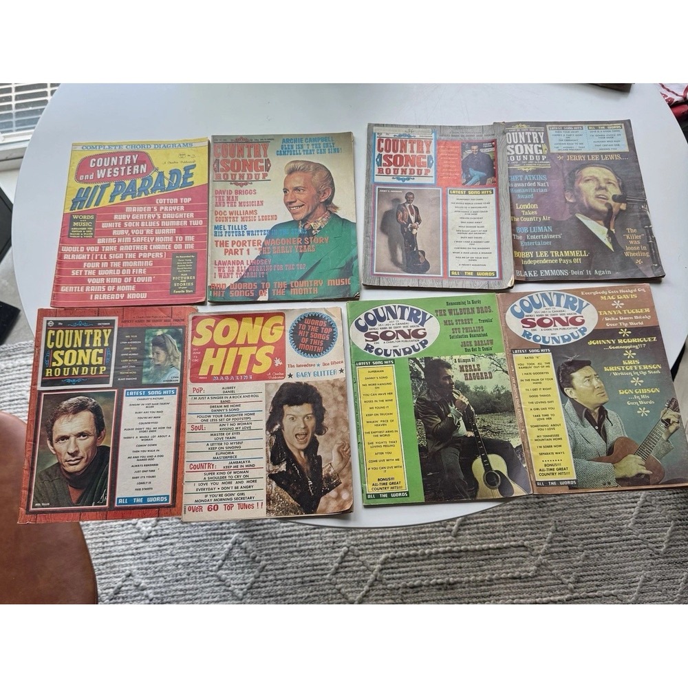 Vintage Country Song Roundup Song Hits Magazine Lot Waylon Kris Jerry Lee (12)